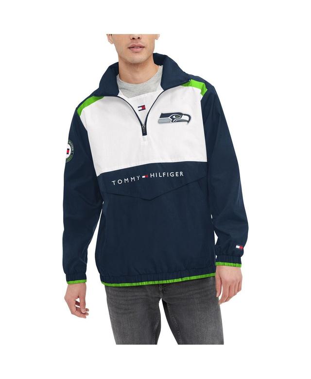 Mens Tommy Hilfiger Black/White Pittsburgh Steelers Carter Half-Zip Hooded Top Product Image