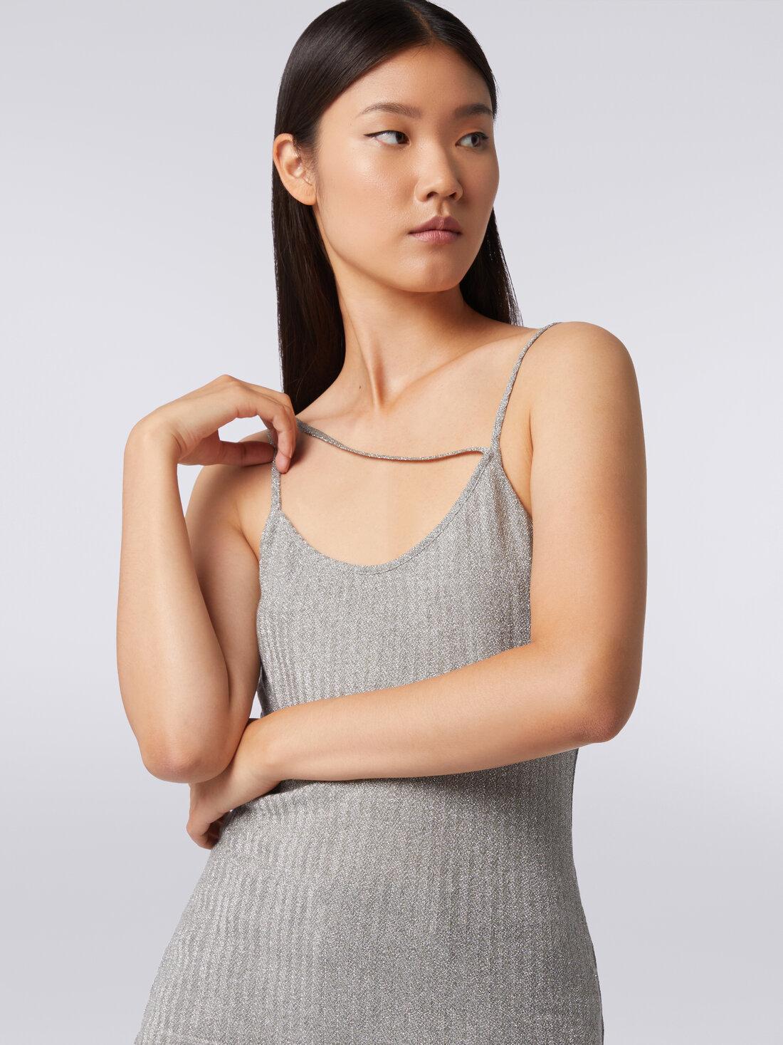 Cotton and viscose lamé tank top Grey | Missoni Product Image