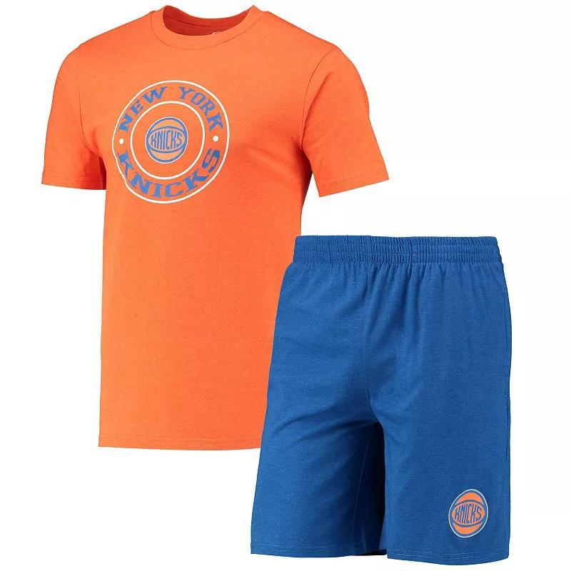 Mens Concepts Sport /Orange New York Knicks T-Shirt & Shorts Sleep Set Product Image