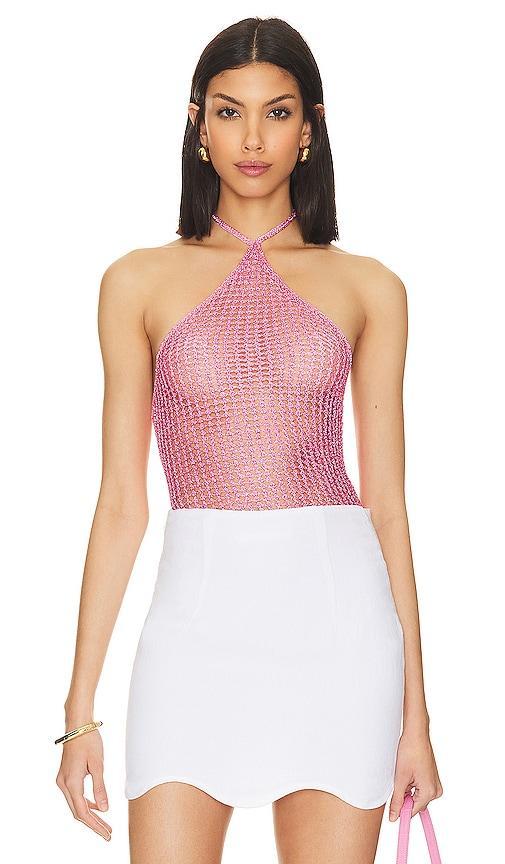 Saira Sequin Knit Halter Top Product Image