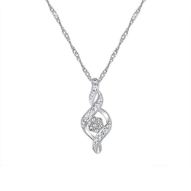 Chrystina Crystal Twist Pendant Necklace, Womens Silver Tone Product Image