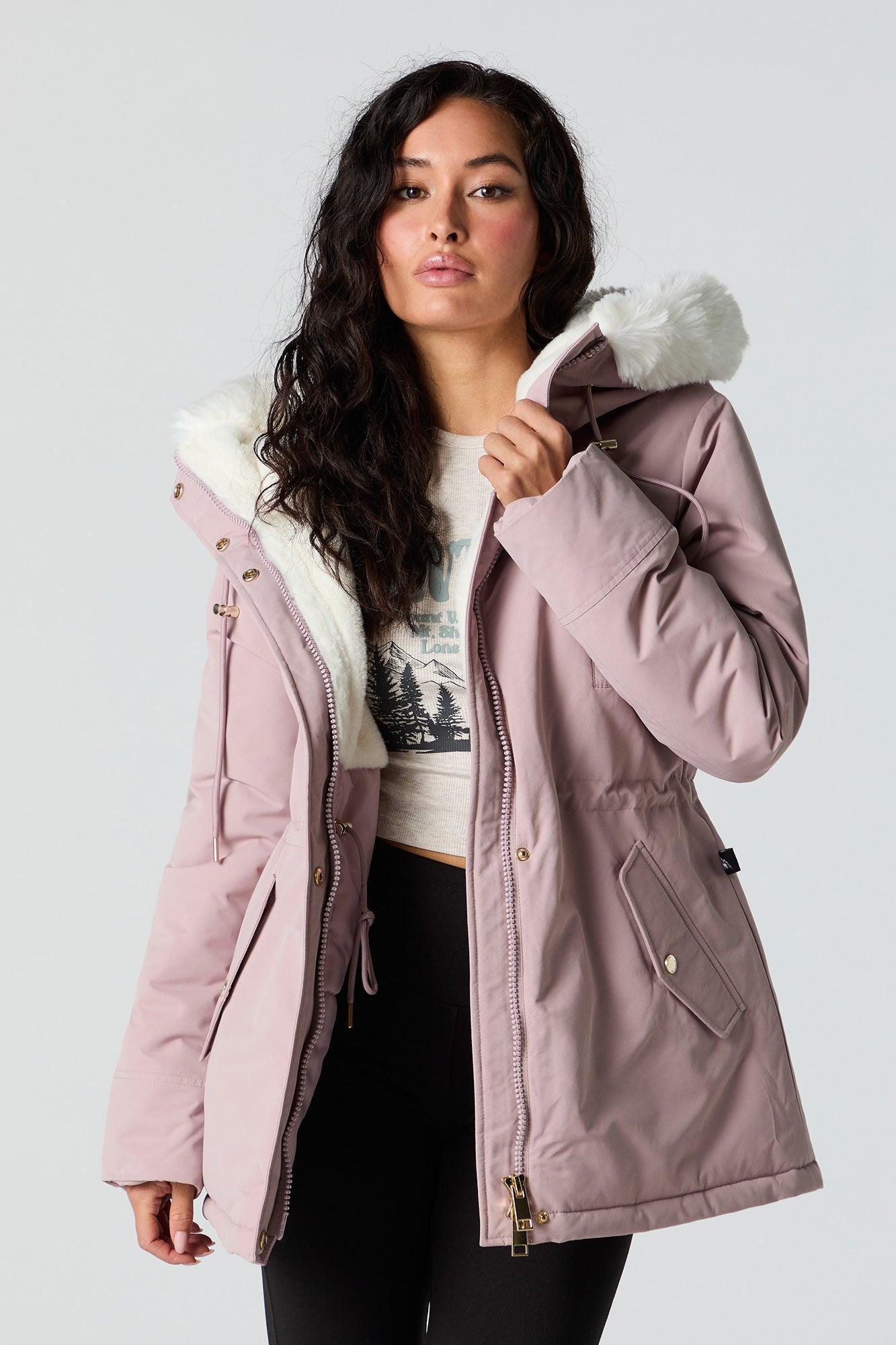 Faux Fur Lined Hooded Parka Female Product Image