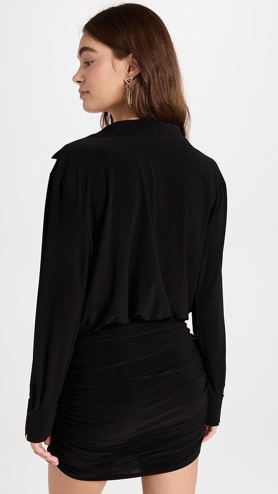 Norma Kamali Boyfriend Shirt Shirred Skirt Dress | Shopbop Product Image