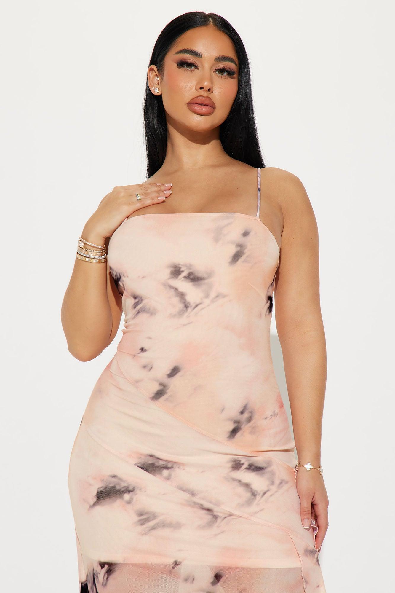 Andrea Mesh Maxi Dress - Pink/combo Product Image