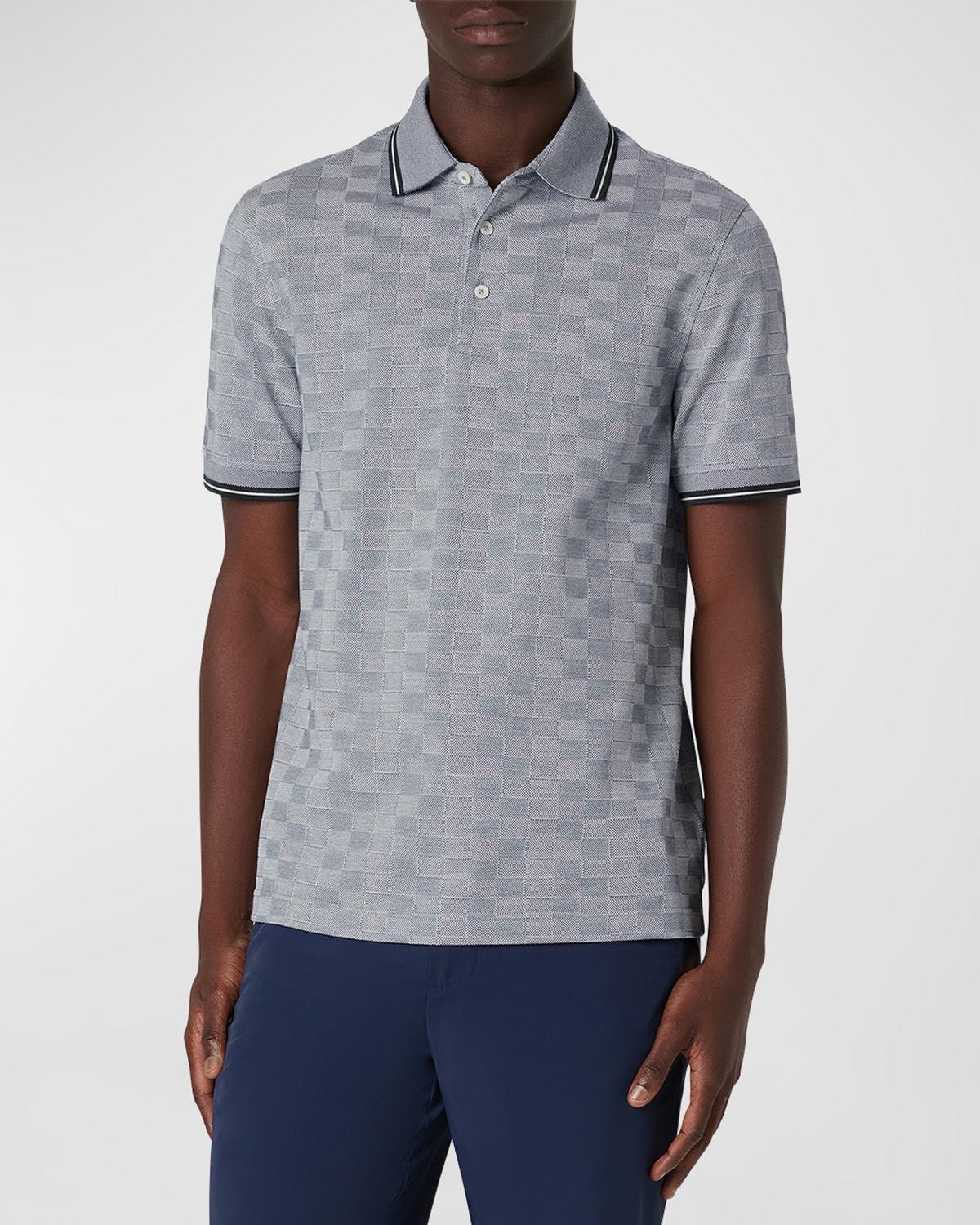 Bugatchi Checkerboard Pattern Piqu Polo Product Image