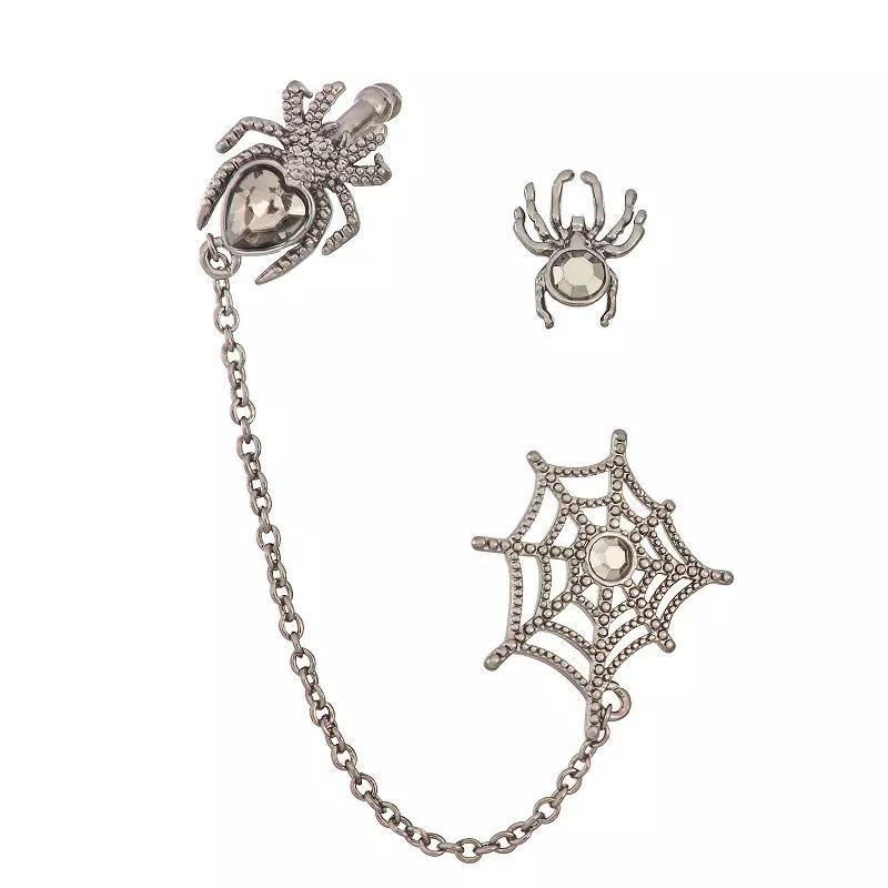 Simply Vera Vera Wang Spider Web Earring Set, Womens, Black Product Image