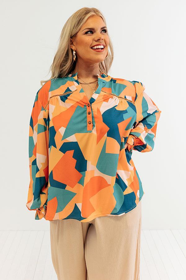 Day Cafe Shift Top In Orange Curves Product Image