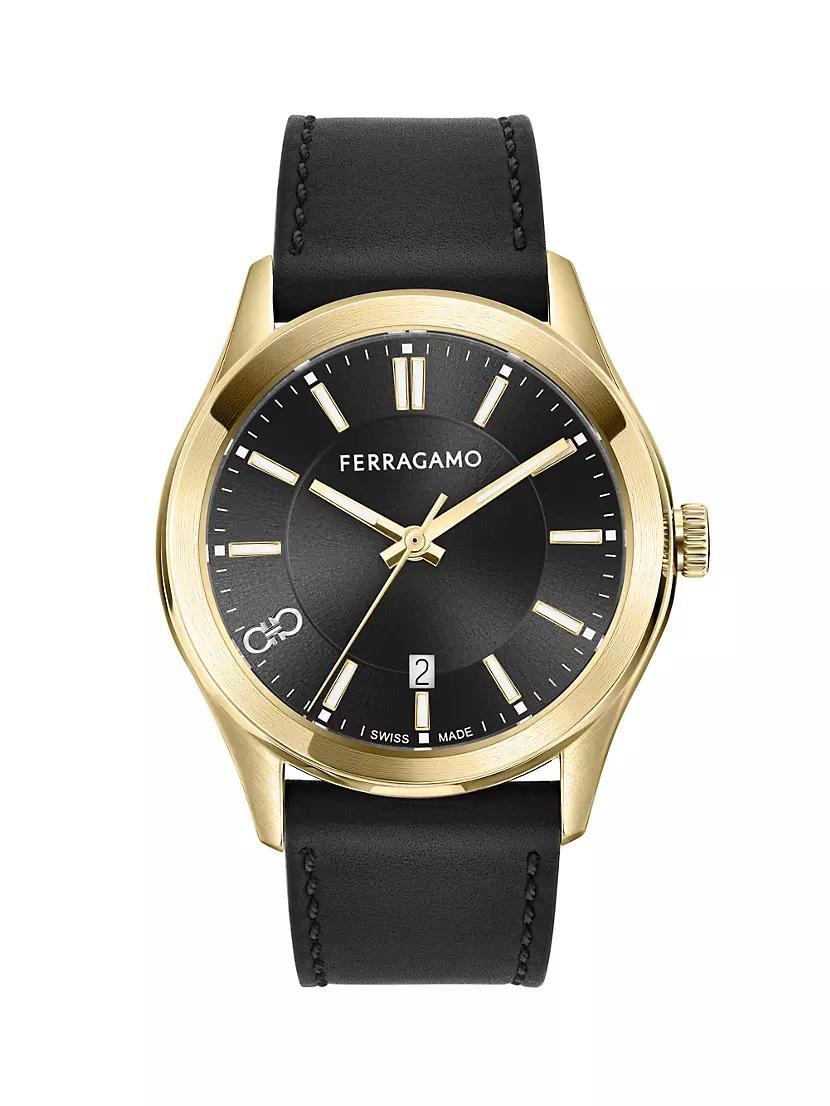 Ferragamo Classic Goldtone Stainless Steel & Leather Watch/42MM Product Image