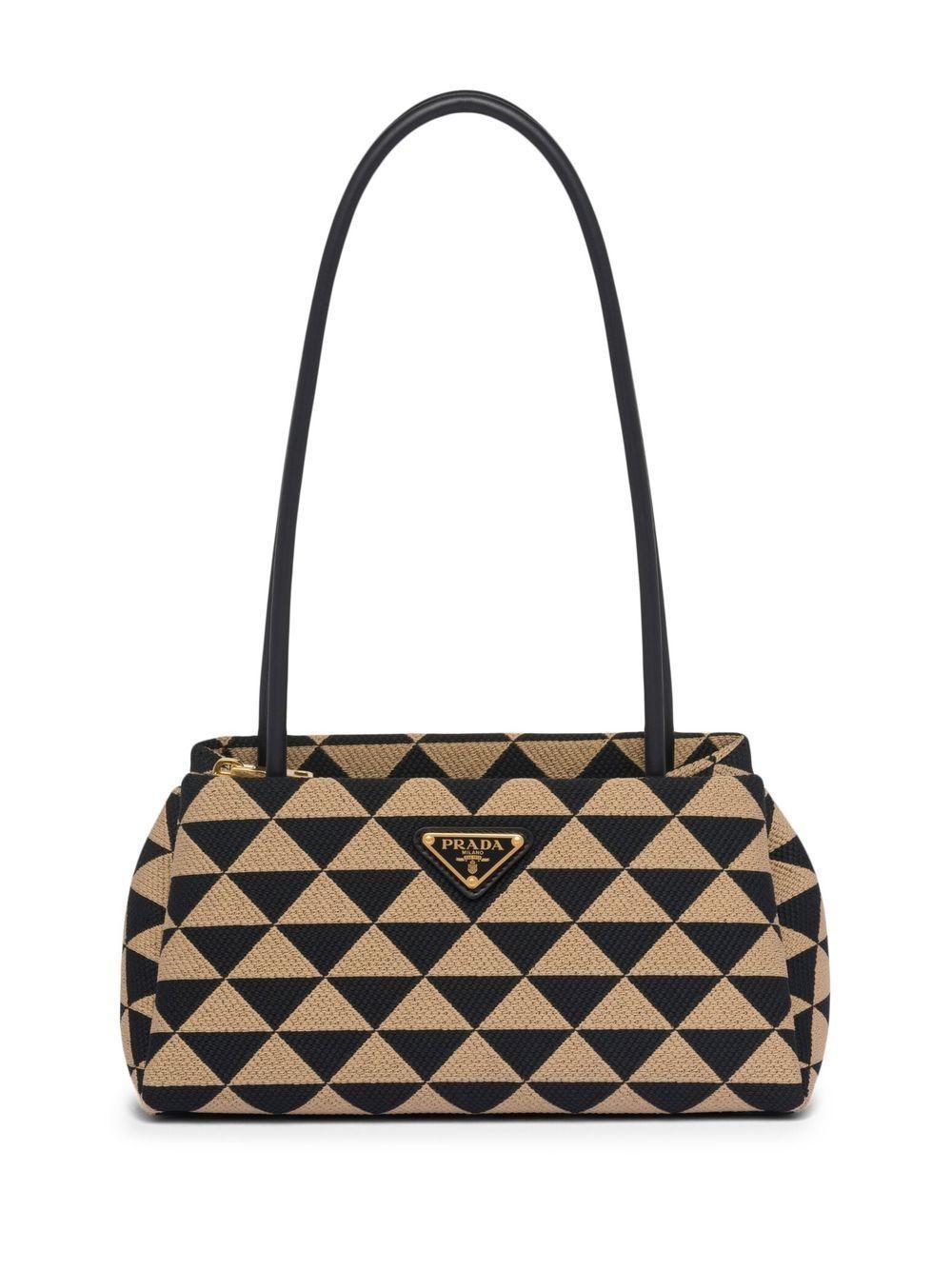 PRADA Symbole Patterned-jacquard Shoulder Bag In Black Product Image