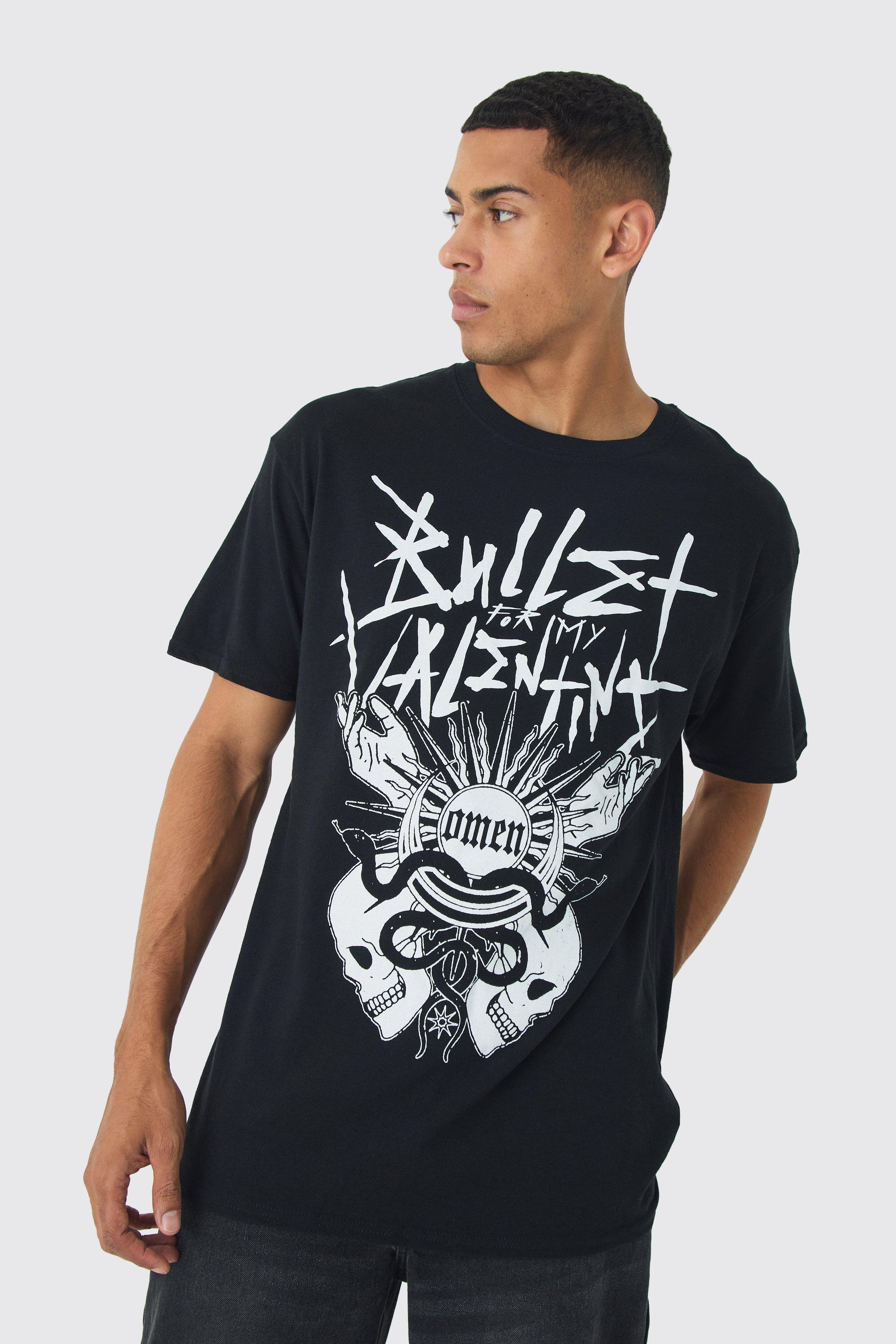 Oversized Bullet for my Valentine License Print T-Shirt | boohooMAN USA Product Image