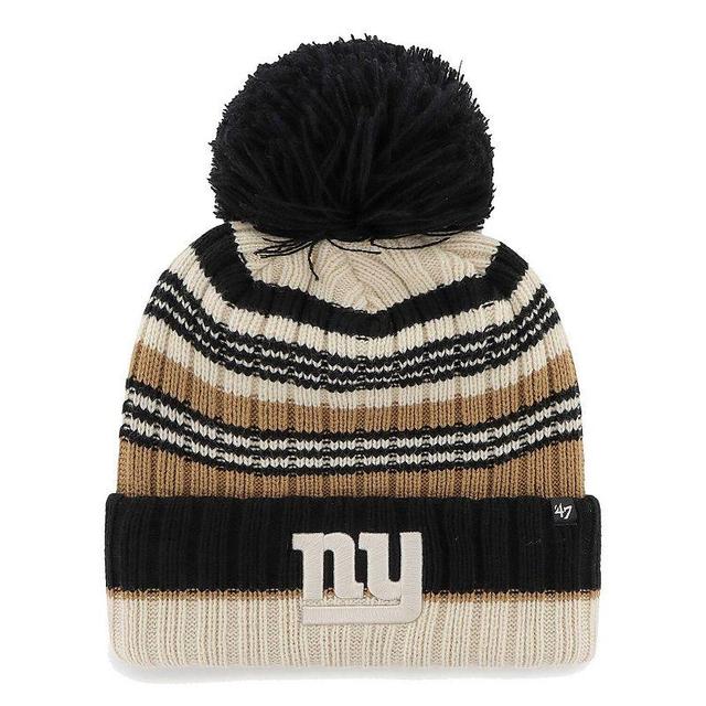 Womens 47 Natural New York Giants Barista Cuffed Knit Hat with Pom Product Image