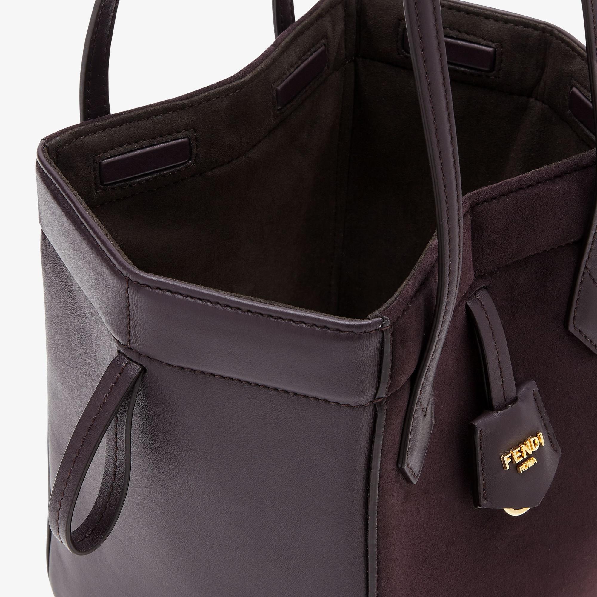 Fendi Origami MiniTransformable dark purple suede and leather mini-bag Product Image