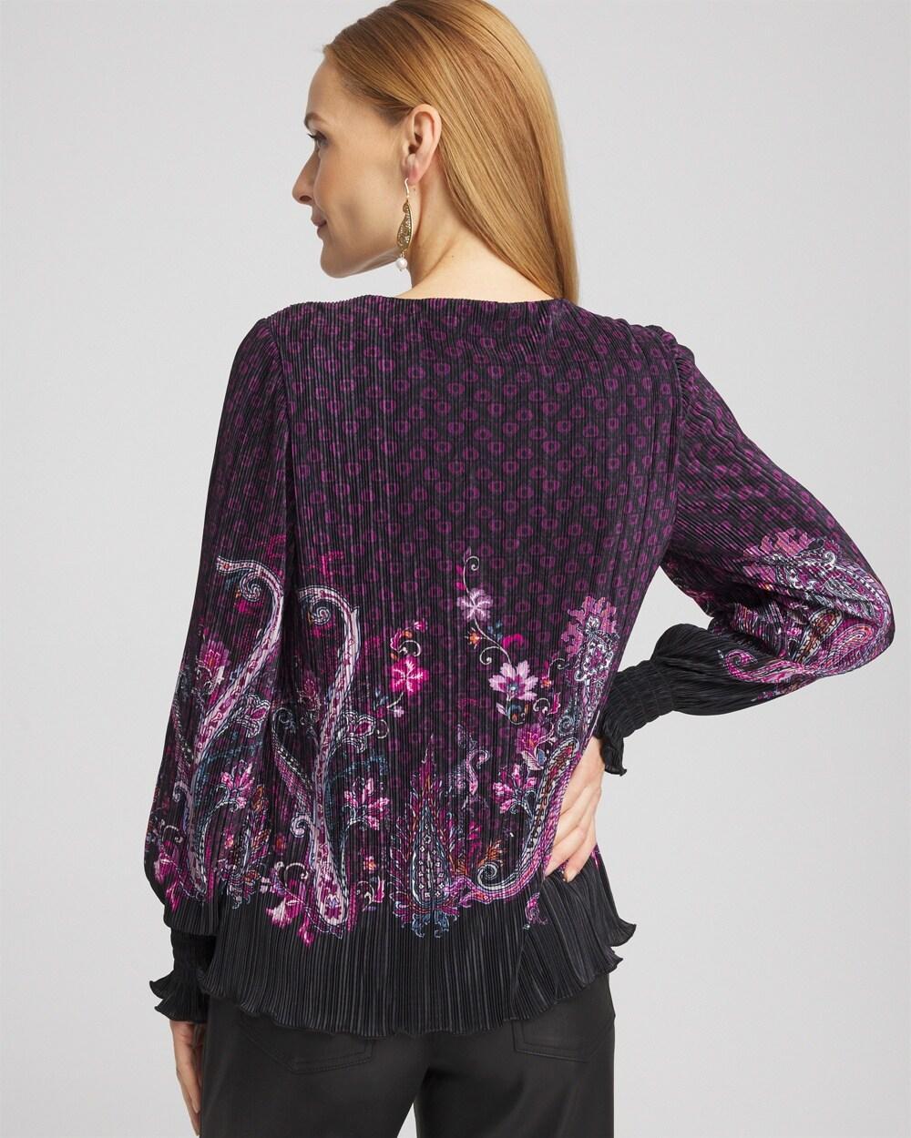 Paisley Crinkle Long Sleeve Top Product Image