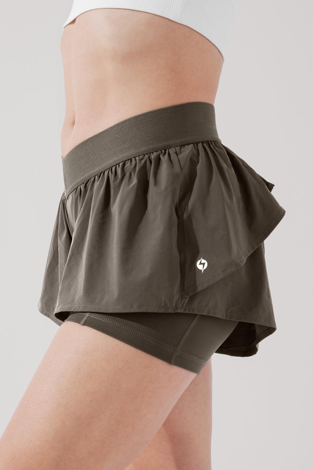 On the Run Ruffle Short - Blue Breeze Product Image