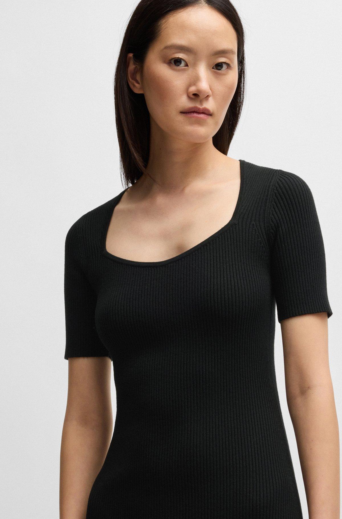 Slim-fit dress in ribbed stretch fabric Product Image