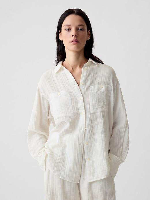 Crinkle Gauze Big Shirt Product Image