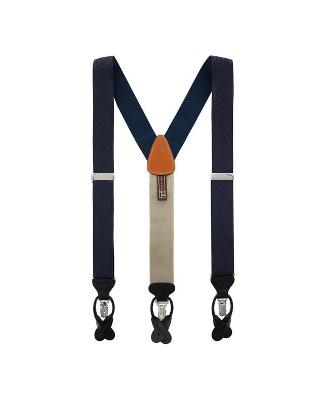 Trafalgar Mens Classic Solid Color 38mm Convertible Suspenders Product Image