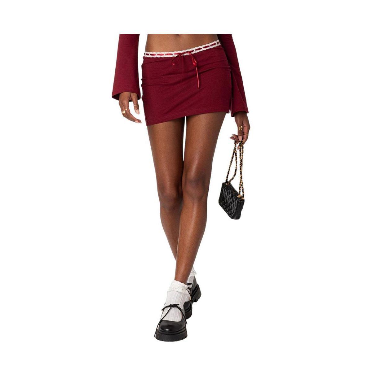 EDIKTED Seline Ribbon Trim Miniskirt Product Image