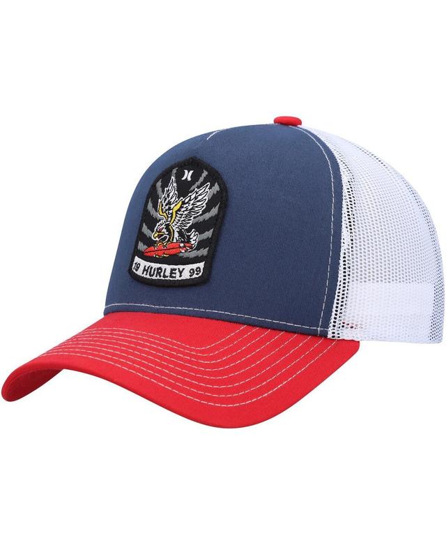 Mens Hurley Navy, Red Wild Things Trucker Snapback Hat Product Image