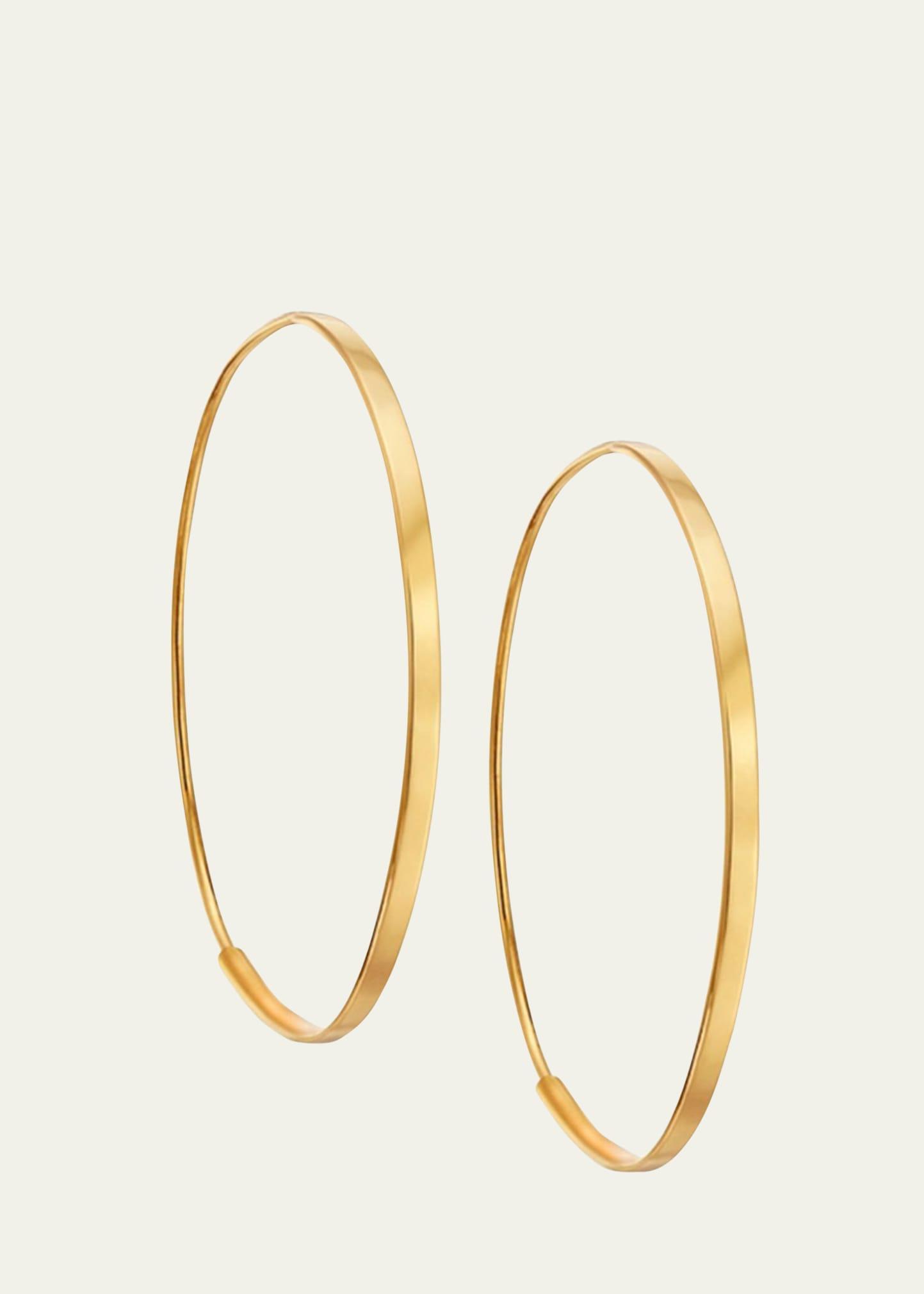 Lana Small Flat Oval Hoop Earrings Product Image