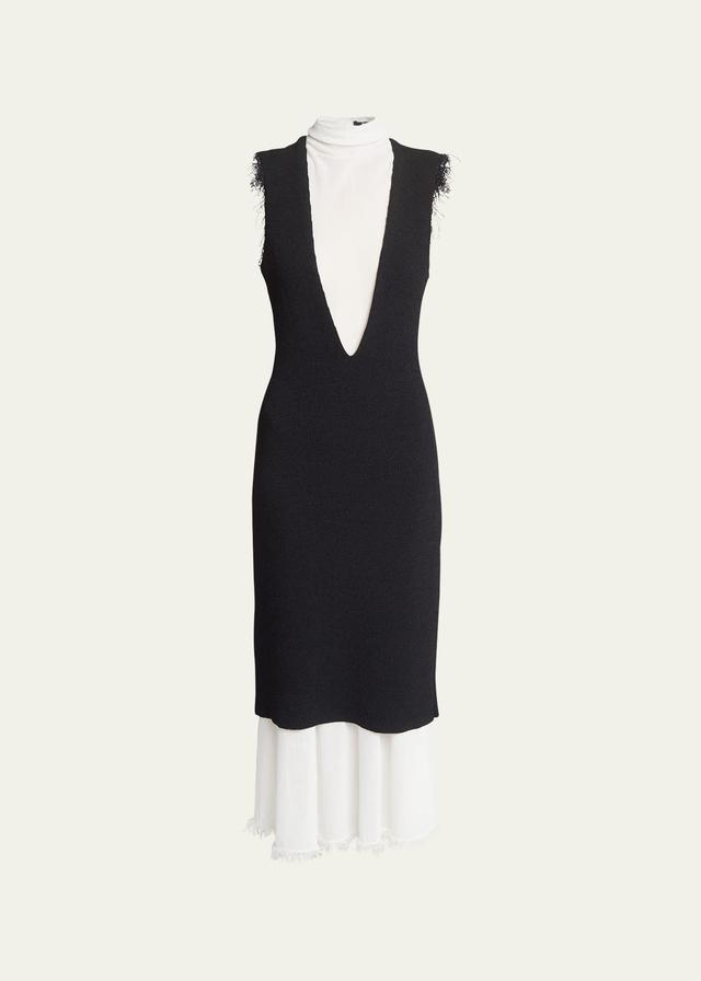 Womens Sleeveless Layered Midi-Dress Product Image