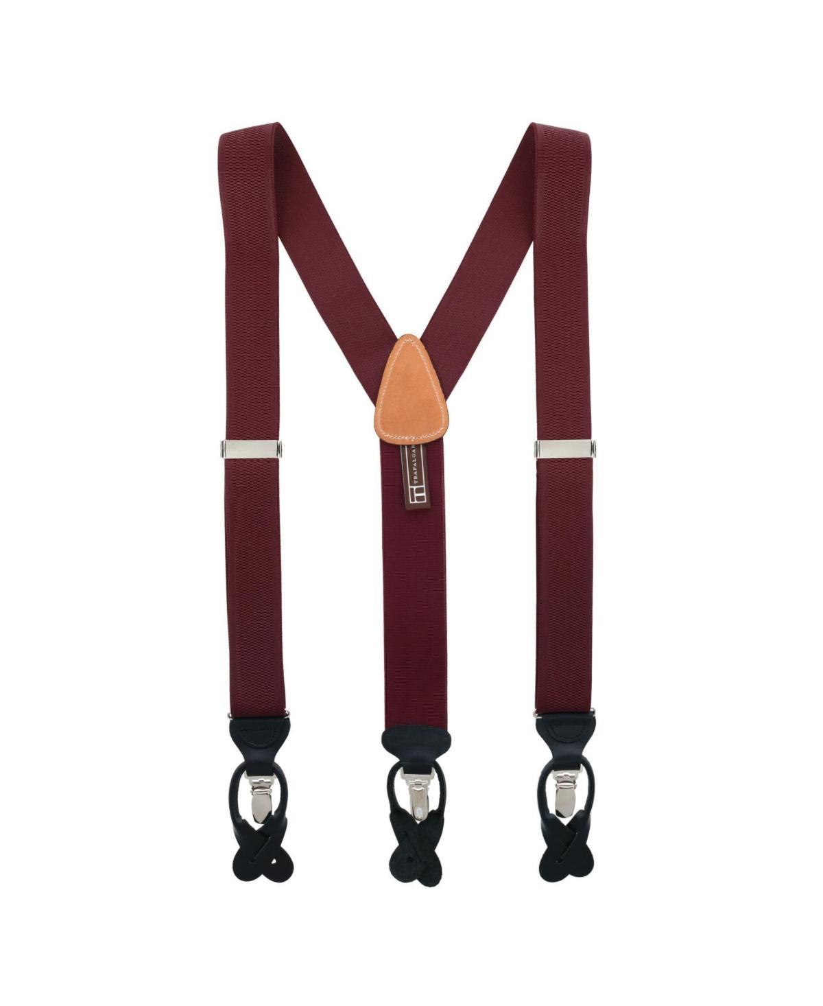 Trafalgar Mens Classic Solid Color 38mm Convertible Suspenders Product Image