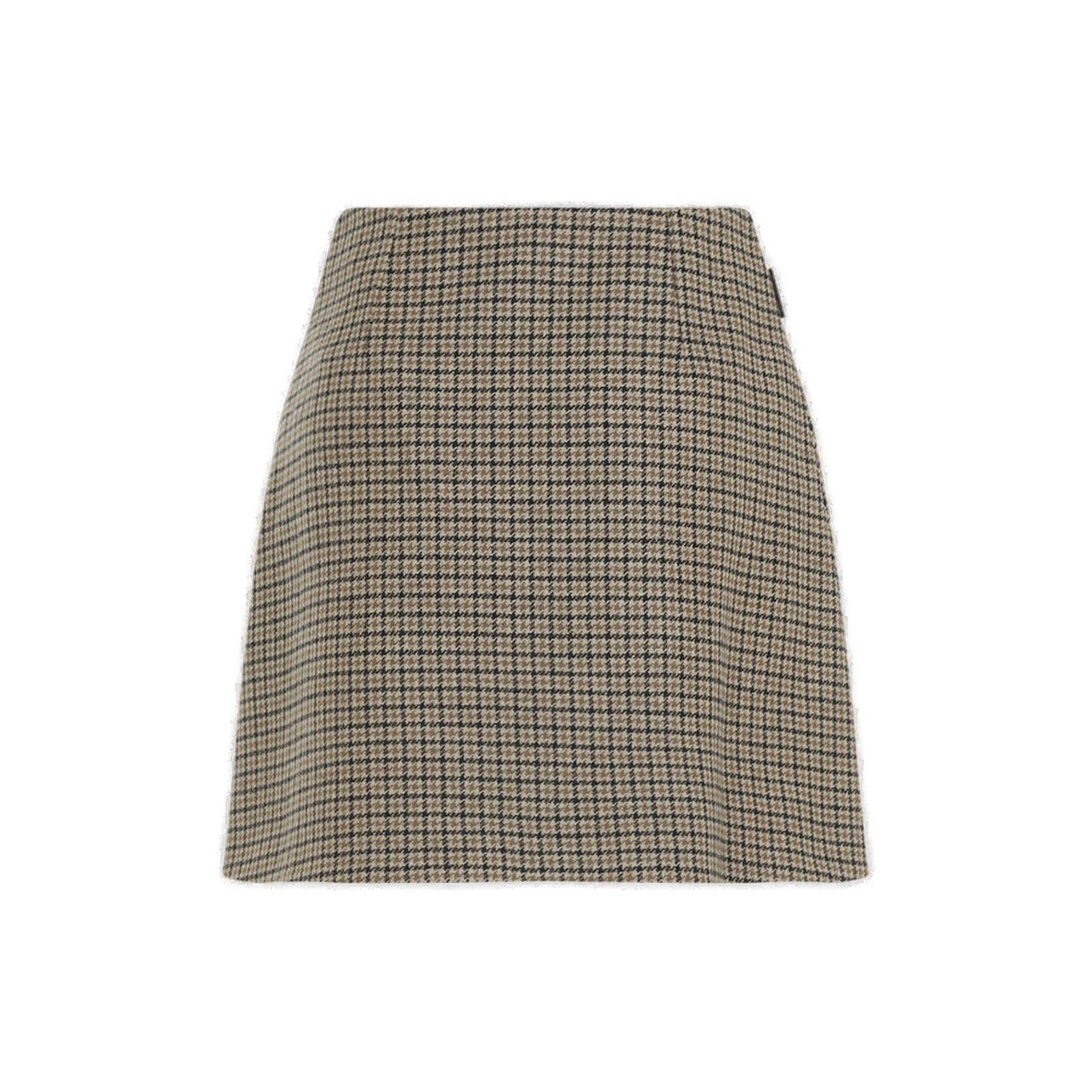 MONCLER Virgin Wool Mini Skirt 42 In Beige Product Image