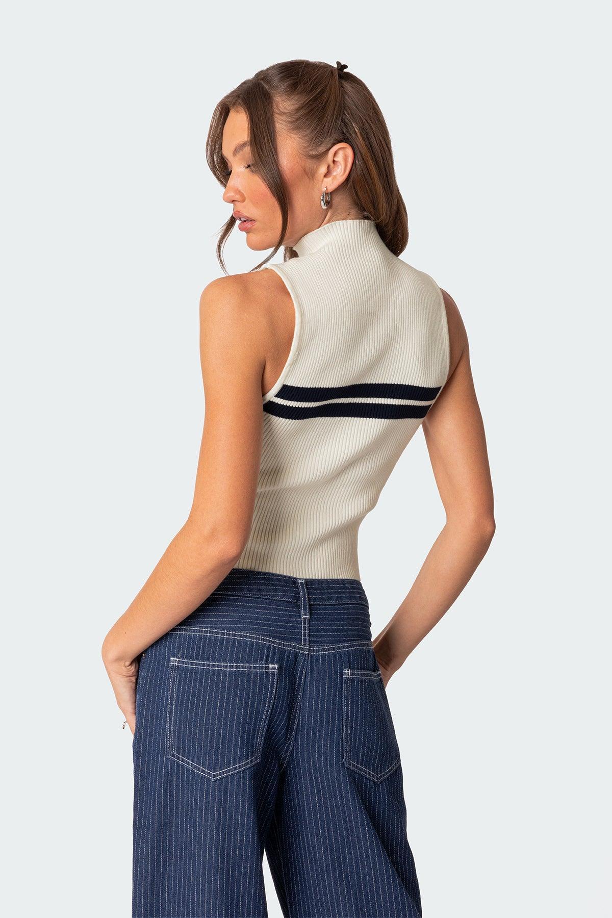 Eliza Ribbed High Neck Top Product Image