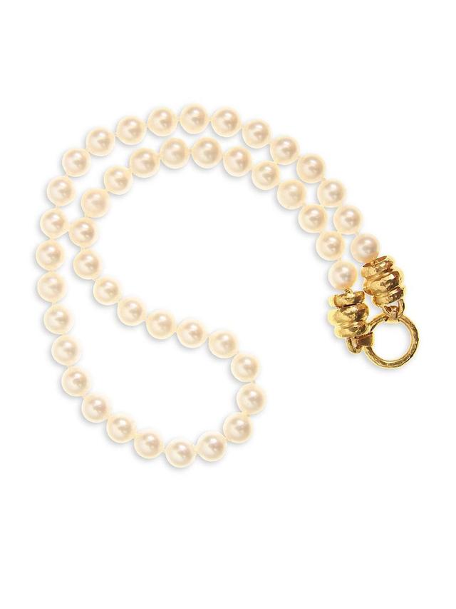 Womens 19K Yellow Gold & 8-8.5MM Freshwater Pearl Necklace Product Image