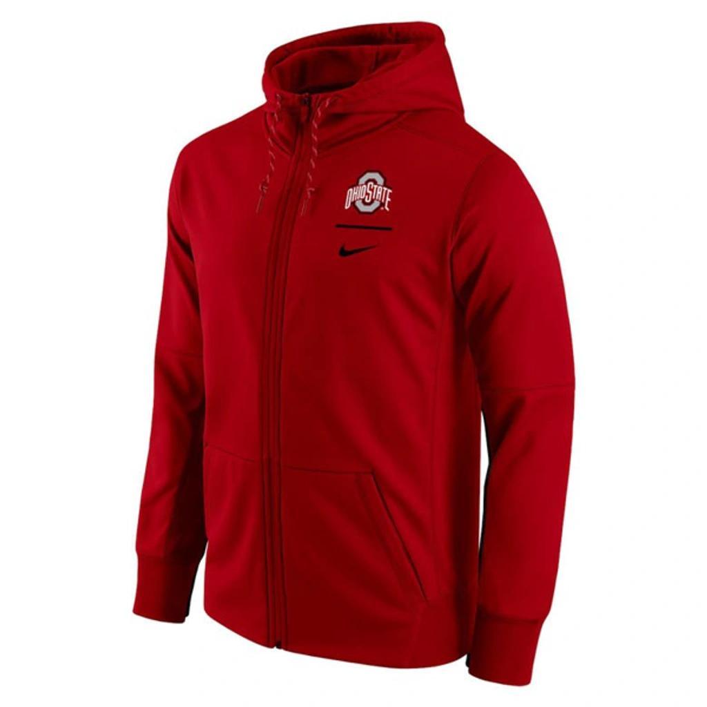 NIKE Scarlet Ohio State Buckeyes Logo Stack Therma Performance Full-zip Hoodie Product Image