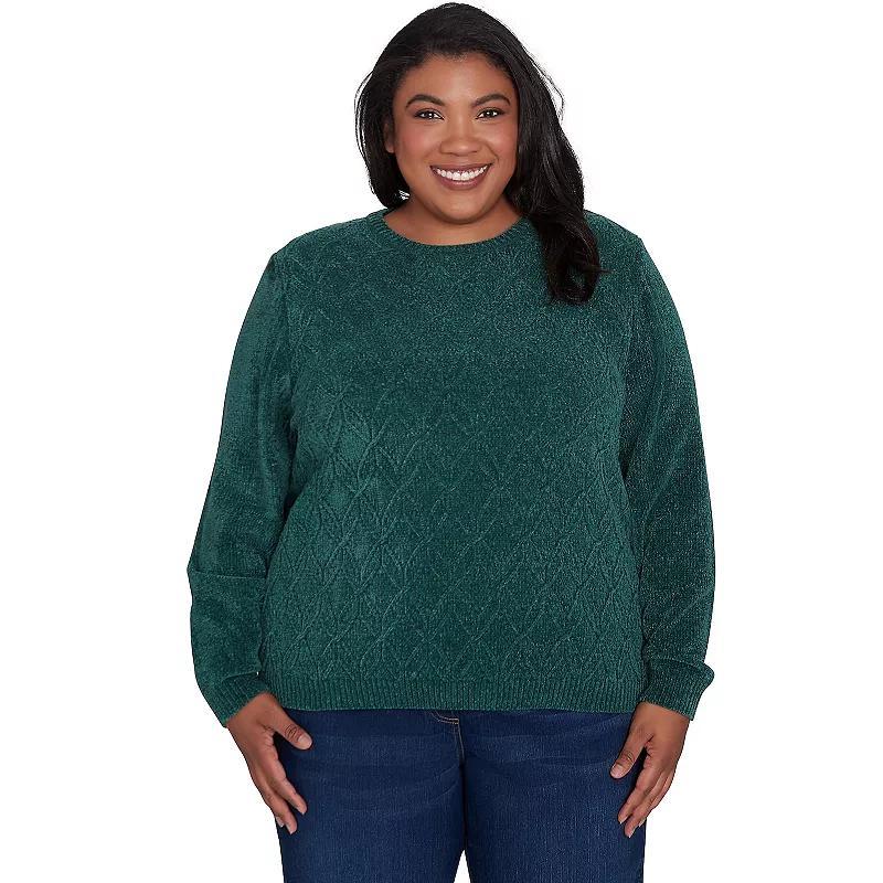 Plus Size Alfred Dunner Classic Chenille Pullover Sweater, Womens Product Image