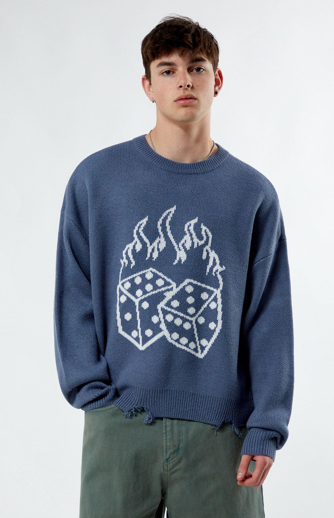 Men's Dice Destroyed Cropped Sweater Product Image