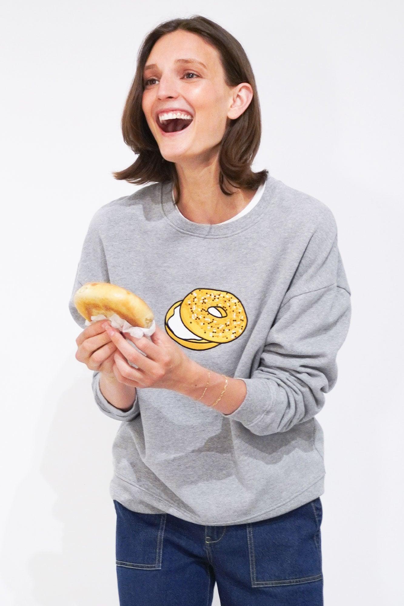 The Oversized Bagel Sweatshirt - Heather Grey Female Product Image