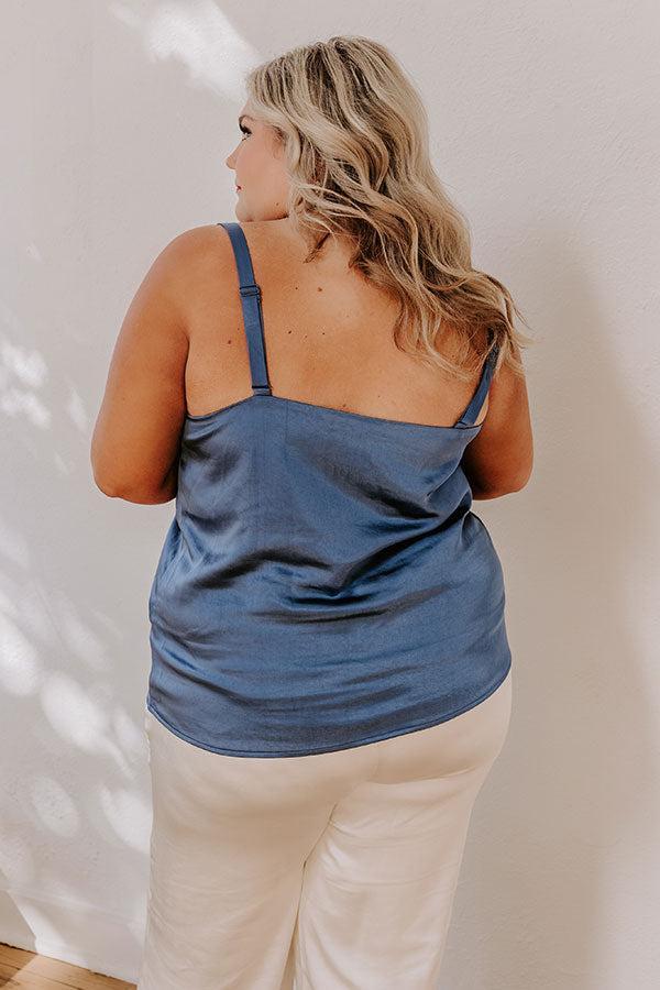 Lost In A Novel Satin Tank In Riverside Curves Product Image