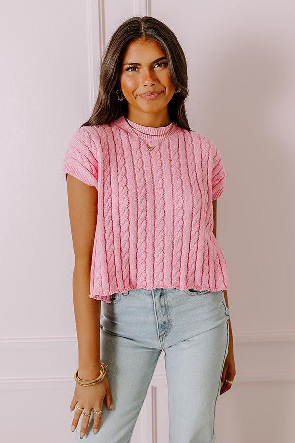 Meet Your Destiny Knit Top In Pink Product Image