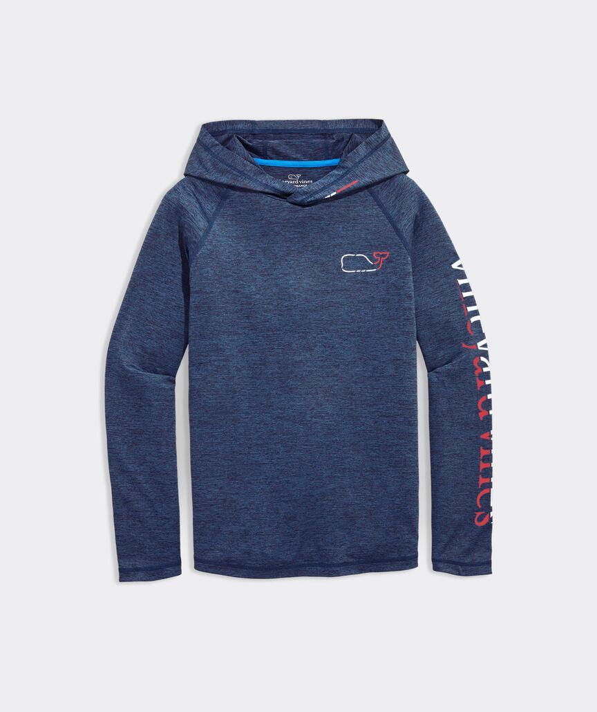 On-The-Go Whale Outline Long-Sleeve Harbor Performance Hoodie Tee Product Image