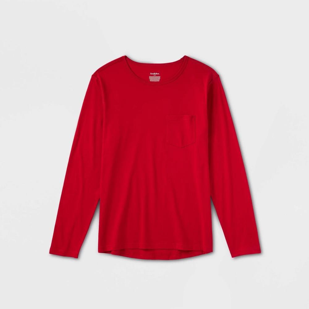 Mens Adaptive Every Wear Long Sleeve T-Shirt - Goodfellow & Co Red Velvet XL Product Image