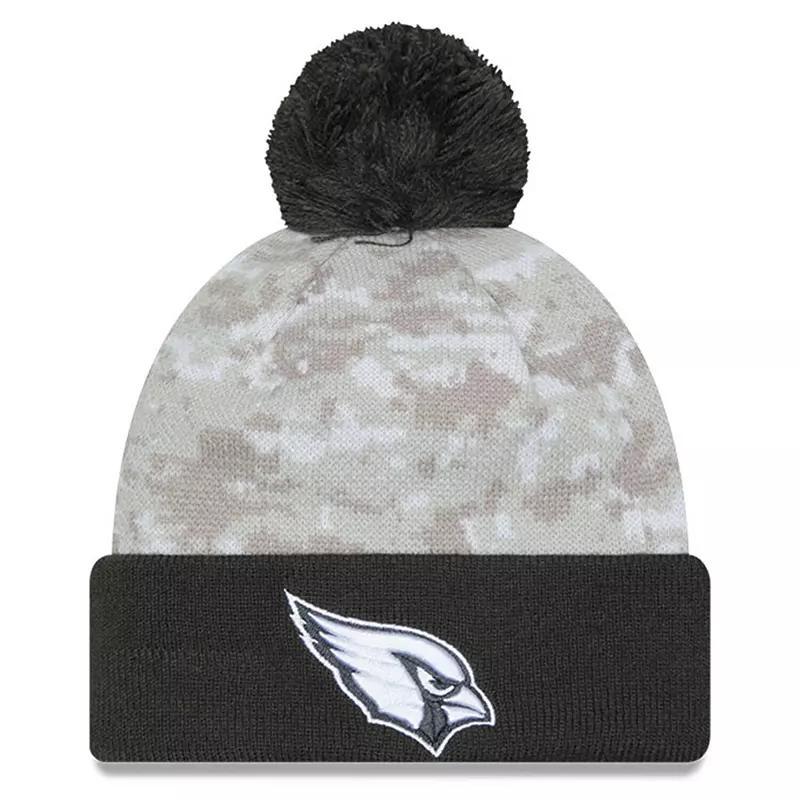 Mens New Era /Graphite Arizona Cardinals 2024 Salute To Service Digital Camo Cuffed Knit Hat with Pom Product Image