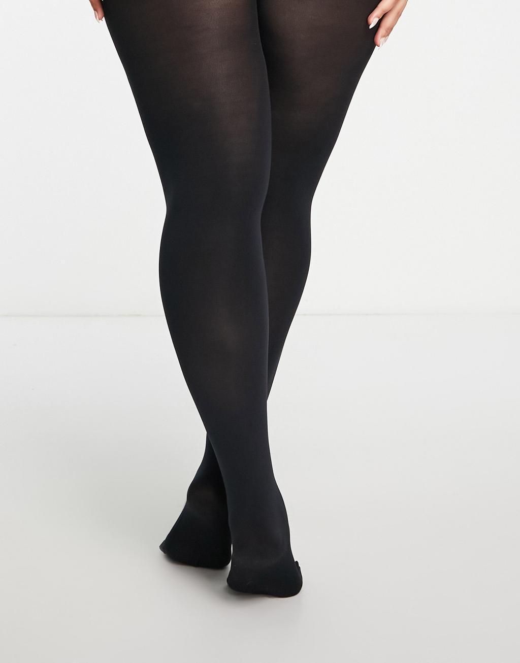 ASOS DESIGN Curve 90 denier super stretch improved fit tights in black  Product Image