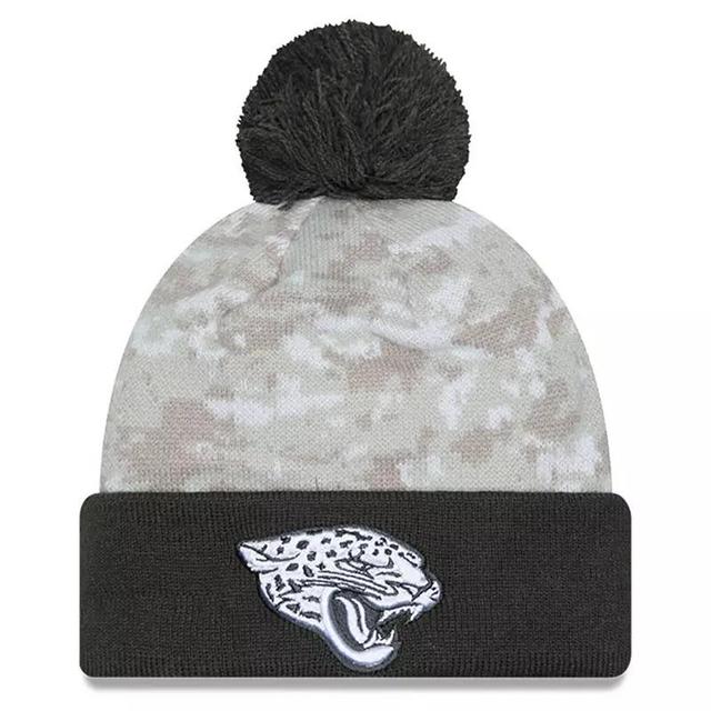 Mens New Era /Graphite Jacksonville Jaguars 2024 Salute To Service Digital Camo Cuffed Knit Hat with Pom Product Image