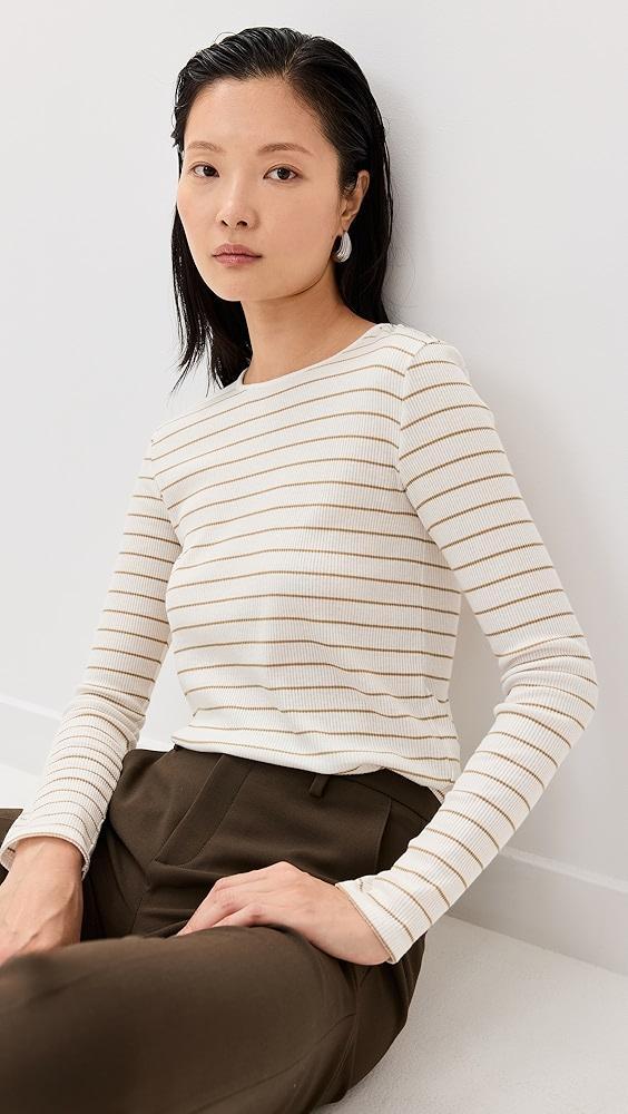 Vince Rib Stripe Crew Neck Tee | Shopbop Product Image