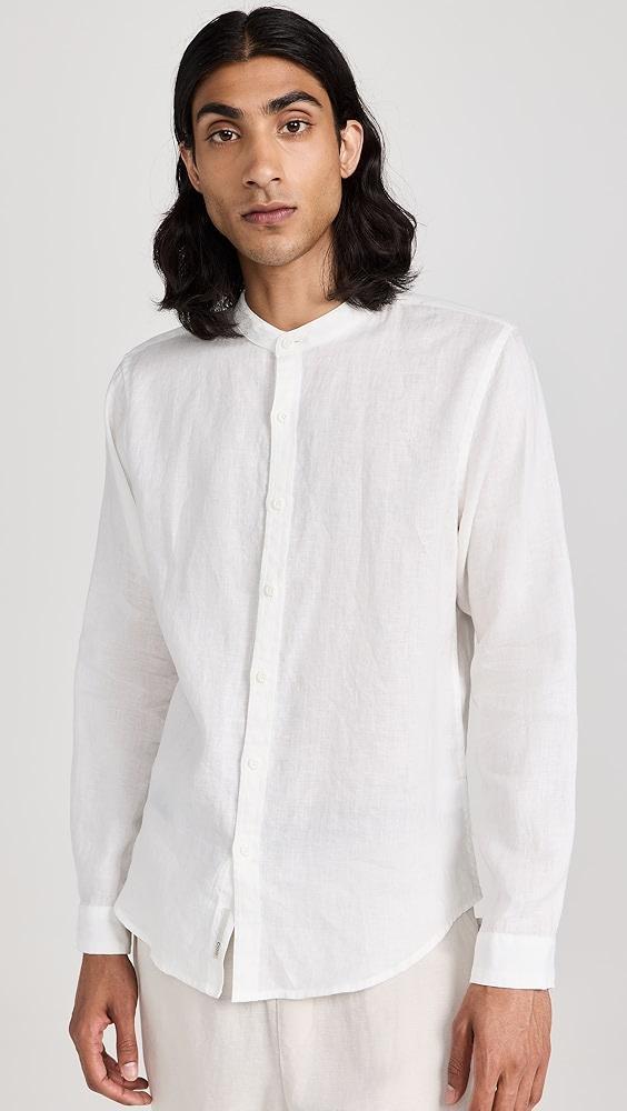 Onia Mandarin Collar Linen Shirt | Shopbop Product Image