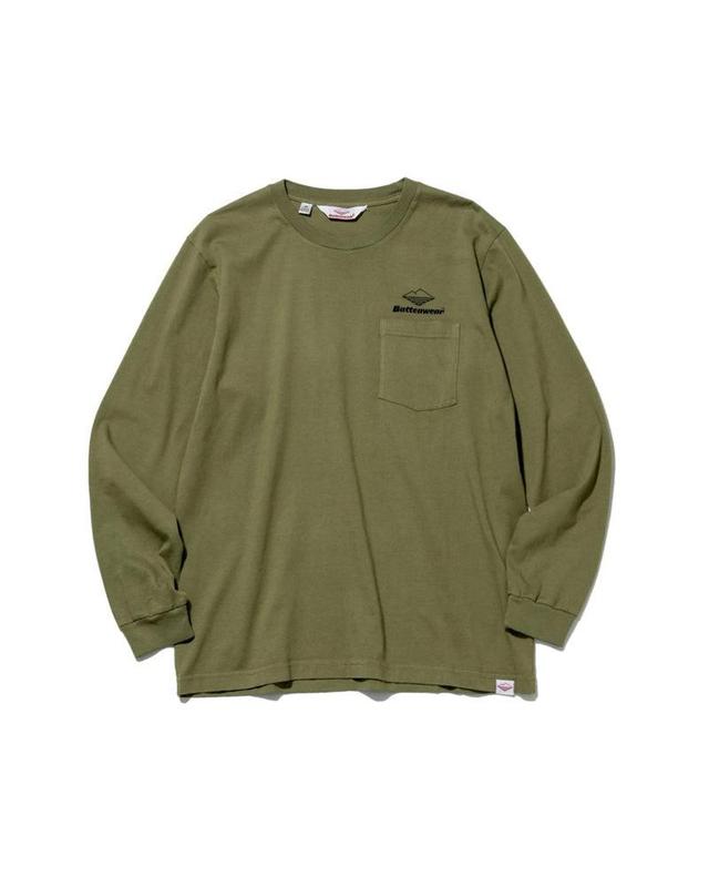 Team L/S Pocket Tee / Olive x Black Product Image