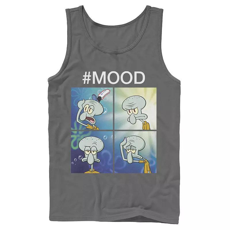 Mens Nickelodeon SpongeBob SquarePants Squidward Mood Tank Top Grey Product Image