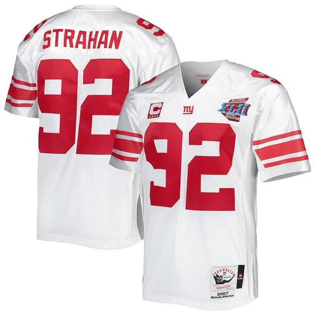 Mens Mitchell & Ness Michael Strahan New York Giants Super Bowl XLII Authentic Throwback Retired Player Jersey Product Image