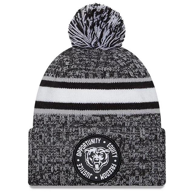 Mens New Era Heather Black Chicago Bears 2023 Inspire Change Cuffed Knit Hat With Pom Product Image