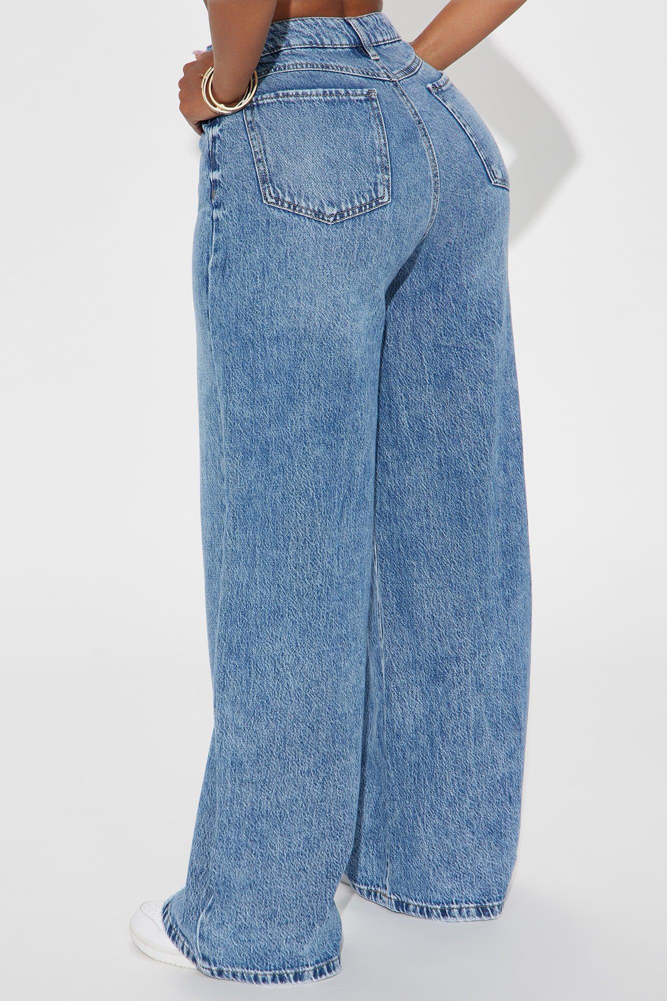 Solange Baggy Wide Leg Jeans - Medium Wash Product Image