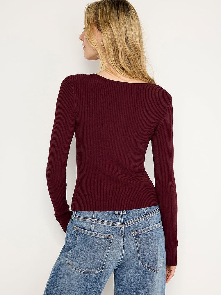 Virgo Rib Zip Front Sweater Product Image