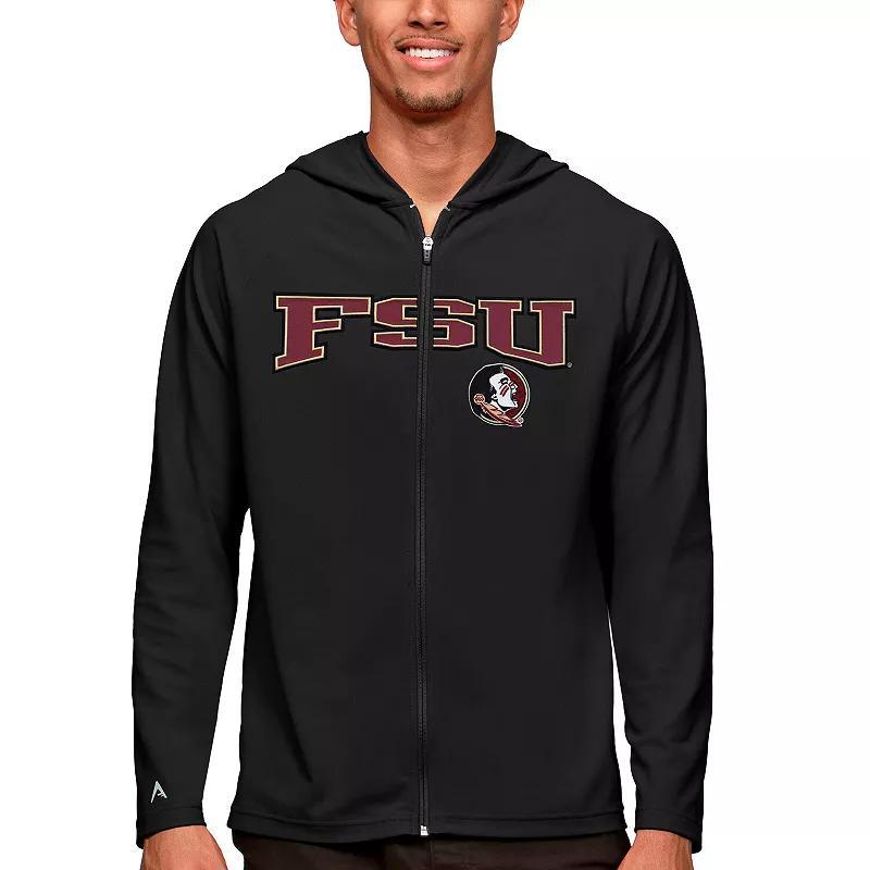 Mens Antigua Charcoal Florida State Seminoles Wordmark Legacy Full-Zip Hoodie Product Image