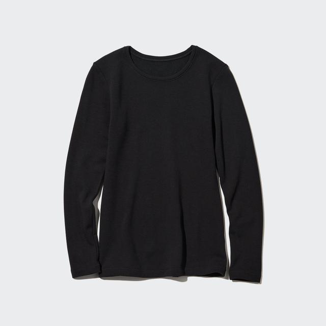 UNIQLO US Women's Heattech Ultra Warm Crew Neck Long-Sleeve T-Shirt with Moisture-Wicking Black 2XL UNIQLO US  2XL  female Product Image